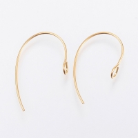 Earring hook, Golden, 304 stainless steel, pair